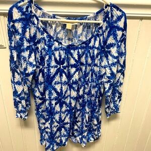 Michael Kors blue and white top